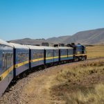 Train - blue train during daytime