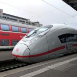 Train - silver and red bullet train
