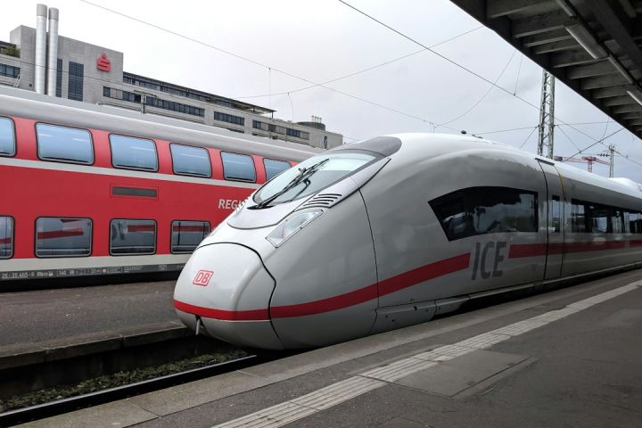 Train - silver and red bullet train