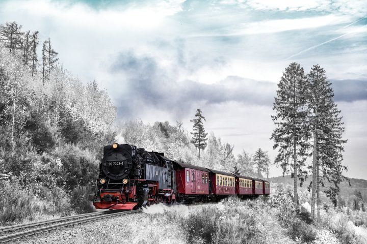 Train - train, transportation, winter