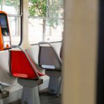Train Ticket - red and gray bus seat