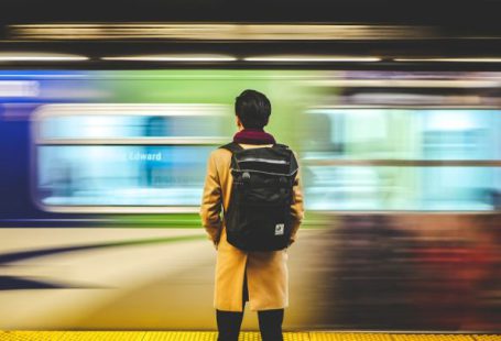 Train Station - man wearing black backpack