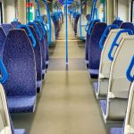 Comfortable Train Seats - Train Interior with White and Blue Seats