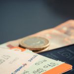 Travel Documents - Orange and Green Label Airplane Ticket