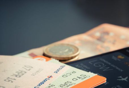 Travel Documents - Orange and Green Label Airplane Ticket